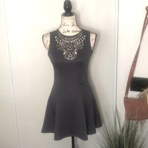 H&M Divided Gray Fit & Flare Mini Dress size 4